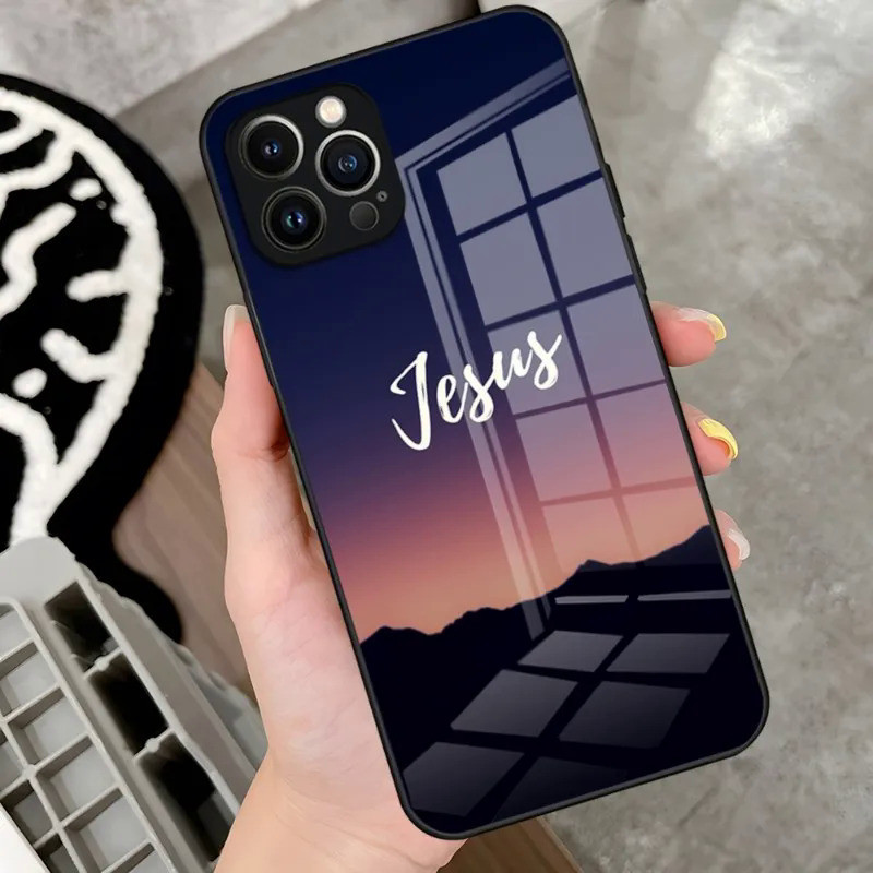 Ốp Điện Thoại Thiết Kế Pha Lê BK-1 Cho IPhone, Ốp Lưng Có Câu Kinh Thánh Kitô Giáo, Chúa Giêsu, 17,15 Pro, 14, 13, 12, 11, Mini, X, XS, XR Max, 6, 8 Plus, 2020 0458