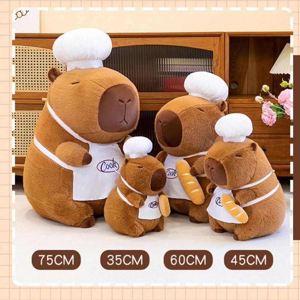 Búp bê nhồi bông sang trọng JIGK 35 / 30CM, Tai nghe Capybara Búp bê sang trọng, Đầu bếp Kawaii Mũ ma thuật Quà tặng Đồ chơi động vật nhồi bông mềm Trẻ em