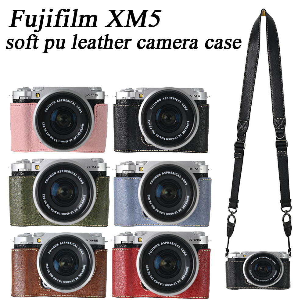 Kit Mezza Custodia In Pelle SmallRig 4879 Per Fujifilm X-M5 Con Cinturino Da Polso - Nero