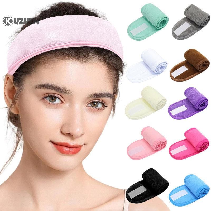 Kuzhen Có Thể Điều Chỉnh SPA Băng Đô Quấn Tóc Rộng Yoga Tắm Trang Điểm Rửa Mặt Dây Tóc Thể Thao Với Nhiều Màu Sắc HOT