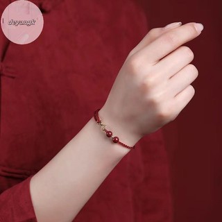 Deyangk Thời Trang Đơn Giản May Mắn Vòng Tay Dành Cho Nữ Handmade Biểu Tượng Cặp Đôi Vòng Tay Cinnabar Hạt Vòng Tay Quà Tặng VN