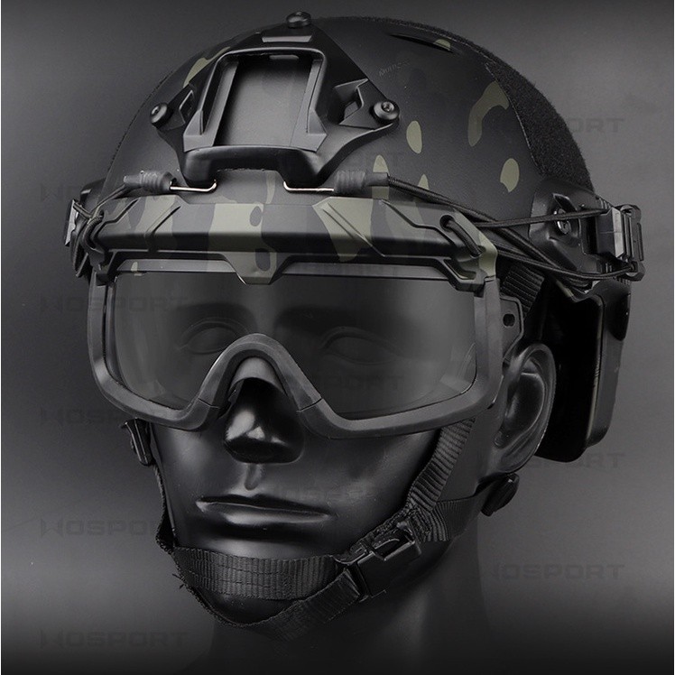 Mắt kính chiến thuật đa chiều bảo hộ gắn nón bảo hiểm _tactical