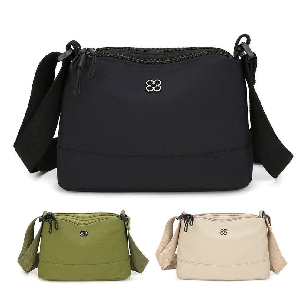 Túi đeo vai nữ YICA, Túi đeo chéo phong cách thông thường màu trơn, Vải Nylon mềm Túi Tote nhiều túi dành cho sinh viên