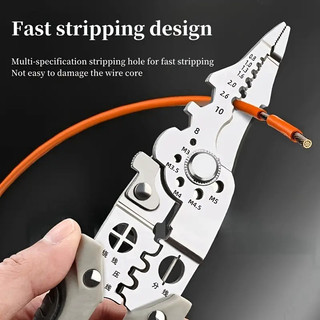 Kìm Tuốt Dây Đa Năng Xuất Nhật - Cắt, Bấm Cos, Tách Vỏ, Xoắn Dây Thép Không Gỉ 115mm