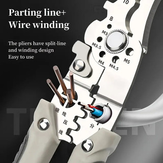 Kìm Tuốt Dây Đa Năng Xuất Nhật - Cắt, Bấm Cos, Tách Vỏ, Xoắn Dây Thép Không Gỉ 115mm