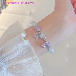 {FH Fashion} Vòng tay đính cườm thời trang dành cho nữ Đá mắt lãng mạn Vòng tay quyến rũ giả Đá mặt trăng Dây chuyền cổ tay Trang sức cho quà tặng bạn gái.