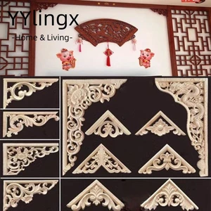 YYlingx thủ công bằng gỗ lanfy, multi-styles đồ thủ công chạm khắc bằng gỗ hoa tự nhiên, đồ trang trí góc độc đáo khung trang trí cửa tường