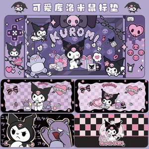 Sanrios Kuromi kawaii Hoạt Hình Miếng Lót Chuột 60x30cm Anime Bàn Phím Chuột Thảm Mềm Chống Trơn Trượt Bàn Di chuột Game Thủ Decoracion