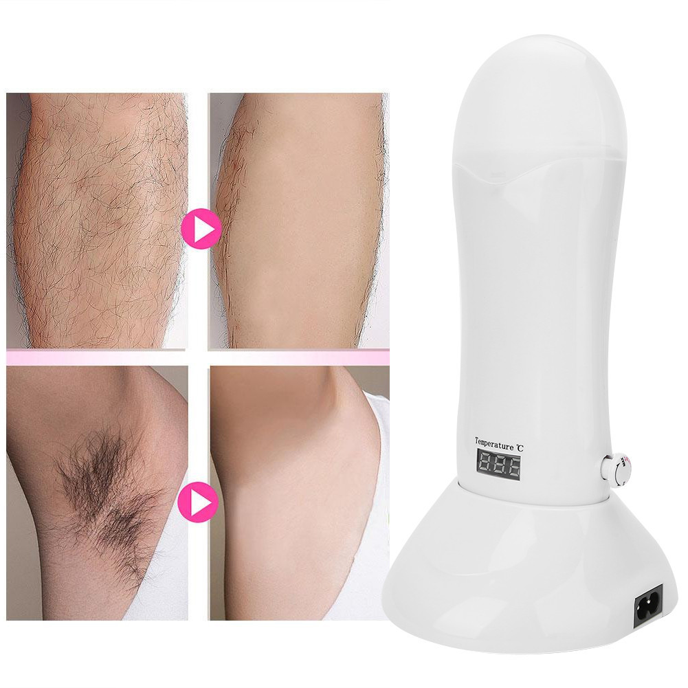 Lanqistore Máy Làm Rụng Lông Sáp Nóng 40W Có Thể Điều Chỉnh Nhiệt Độ Tẩy Lông Con Lăn Tẩy Lông Cuộn Trên Điện Mini Ấm Máy Trắng