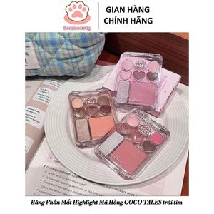 Bảng Phấn Mắt kèm Highlight Má Hồng GO GOTALESONBT Trái Tim GT775