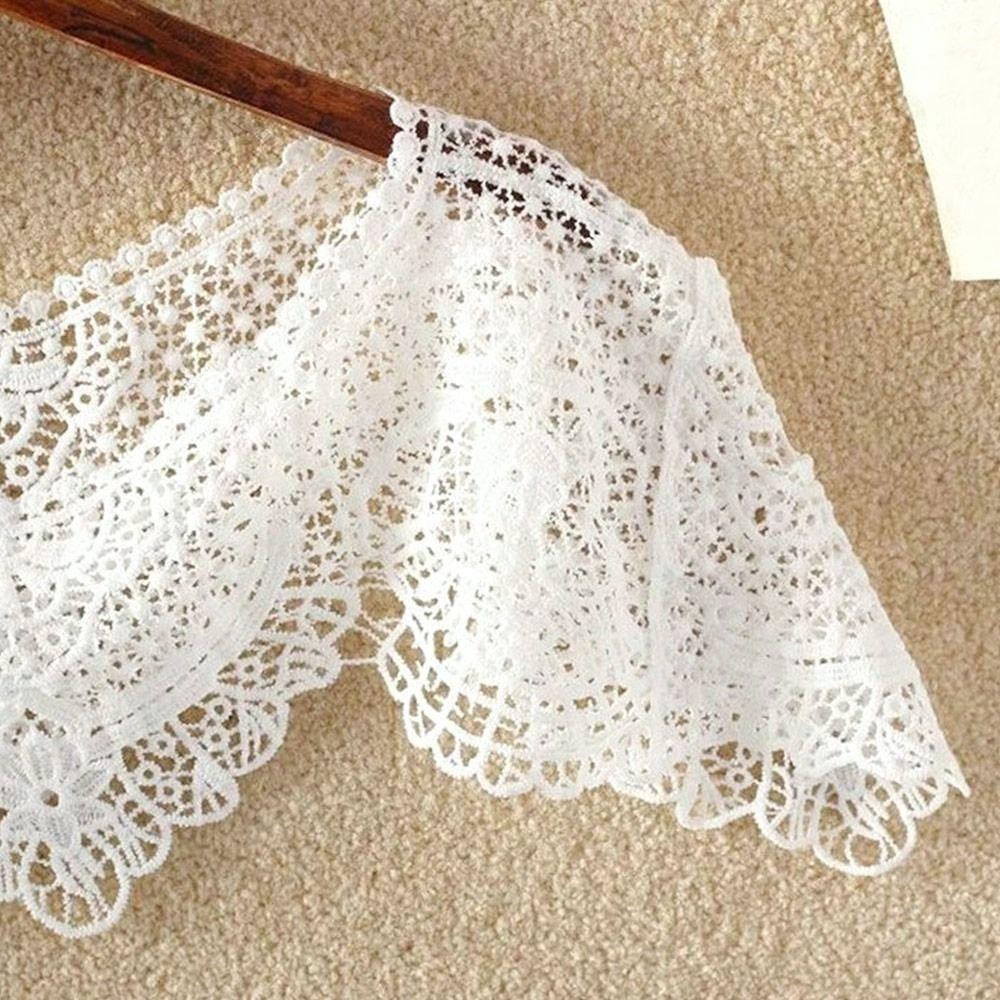 [Vận chuyển nhanh] Khăn choàng ren SIMPLEAID, Khăn choàng ren rỗng màu tinh khiết, Áo choàng chéo Shrug Cape Poncho Xuân Thu