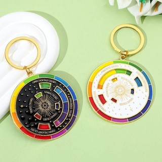 Móc khóa la bàn màu quay BRYVEN, Móc khóa bánh xe màu mới bằng kim loại có thể xoay được, Bảng nhiều màu Màu sáng tạo Bánh xe quay la bàn Mặt dây chuyền kim loại Phụ kiện móc khóa