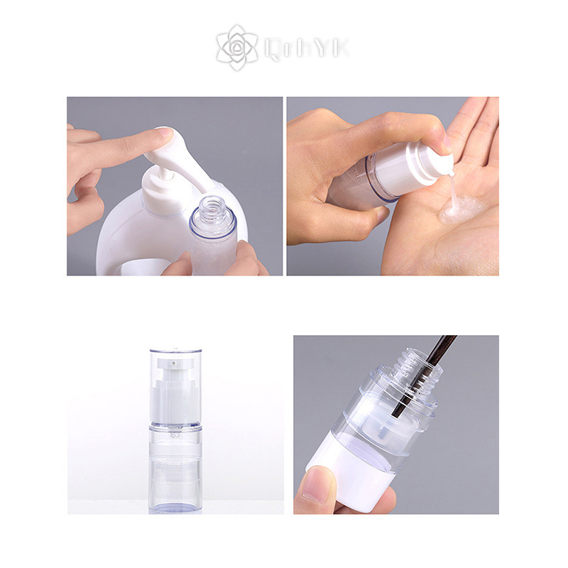 Qrhyk 15ml-100ml Airless Lotion Cream Pump Chai có thể đổ lại Hộp đựng du lịch trong suốt mới