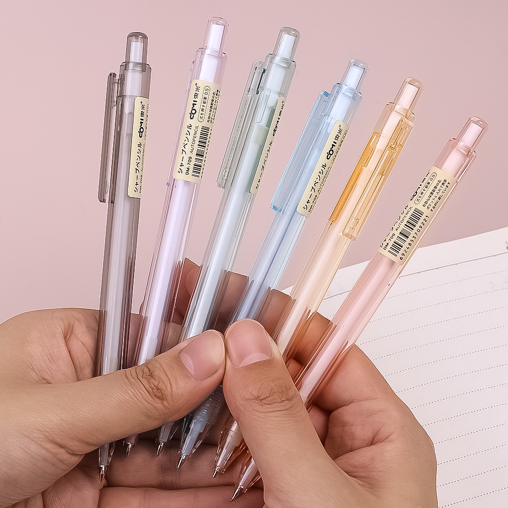 Bút chì tự động - Bút màu kẹo trong suốt 0,5mm - Bút viết loại nhấn - Bút soạn thảo có thể nạp lại - Văn phòng phẩm dành cho sinh viên văn phòng - Để viết, vẽ, phác thảo