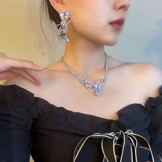 1 bông tai cao cấp, bộ vòng cổ, khí chất, váy cưới cô dâu, phụ kiện vòng cổ