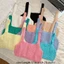YRBWD Hottie Sling, Sensually Innocent Look Y2K Strappy Tank Tops, Sweet Candy Color Đan Áo Vest Ngắn Mùa Hè