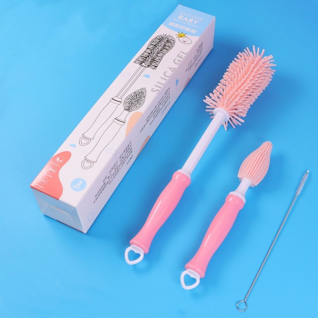 Bàn chải chai silicon Bàn chải làm sạch chai Bàn chải cốc Bộ bàn chải làm sạch JJEP