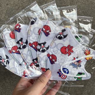50 chiếc Boy Marvel mask Spider Man / Iron Man / Captain America (bao bì độc lập) 3-12 tuổi (bao bì kín) 10 chiếc / gói Khẩu trang trẻ em / trẻ em 5D
