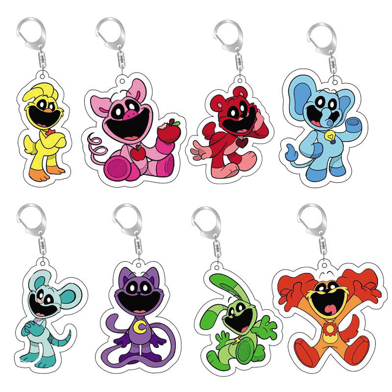 Trò Chơi Cười Critters Móc Khóa Hoạt Hình Hopscotch Catnap Bearhug Acrylic Móc Khóa Nam Nữ Ba Lô Mặt Dây Chuyền
