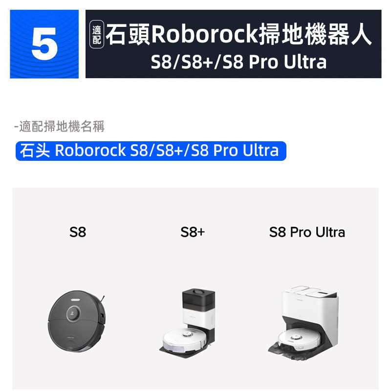 Roborock S8, S8 +, S8 Pro Hộp đựng bụi Robot siêu quét, Lưới lọc, Cây lau nhà, Bàn chải con lăn, Túi đựng bụi