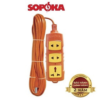 (HCM) Ổ cắm điện T-3000W công suất lớn siêu chịu tải dây dài 3m 5m 10m, Hãng Sopoka (Hàng Chính Hãng)