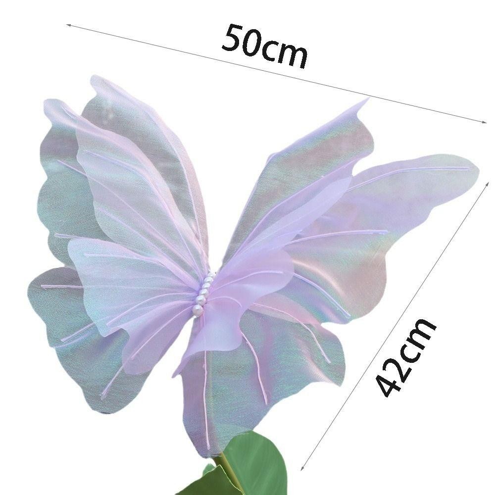 Gill Thiết thực Bướm Ba Chiều Bằng Vải Gạc Khổng Lồ Trang Trí Tiệc Cưới Ngoài Trời 50cm
