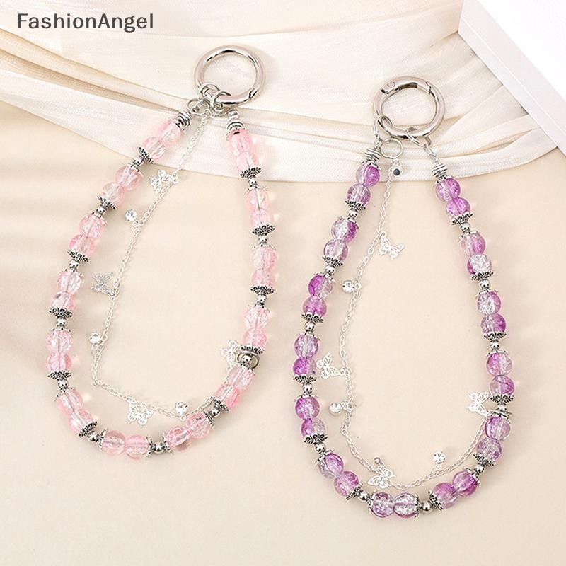 FashionAngel Dây Xích Hai Lớp Dây Điện Thoại Pha Lê Đính Hạt Điện Thoại Mặt Dây Đeo Cổ Tay Móc Khóa Ba Lô Phụ Kiện Trang Trí VN