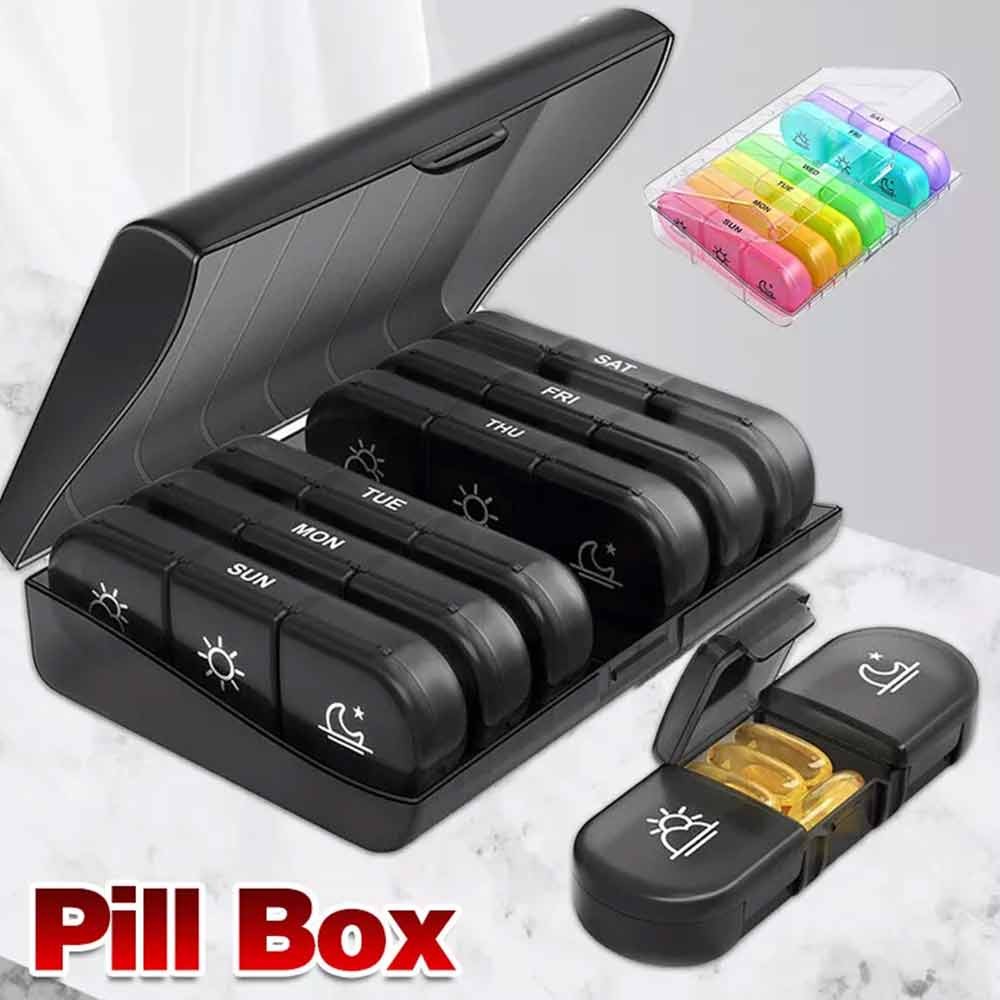 7Day Pill Box Medicine Storage Weekly Tablet Container Case Organizer Dispenser