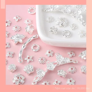 Miếng đệm đính cườm hoa sen màu bạc sáng Handmade DIY Phụ kiện Chất liệu Bán buôn