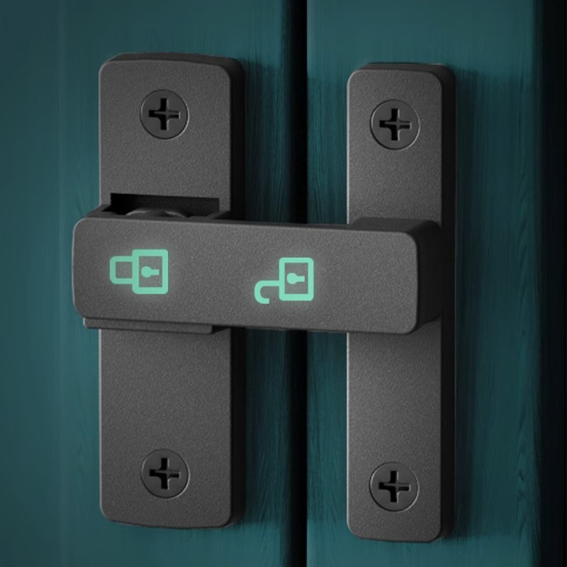 Bộ Chốt Cửa Dạ Quang 180° Chất Lượng Cao, Khóa Cửa Chuyên Nghiệp, Khóa Cửa Trượt Hợp Kim Kẽm
