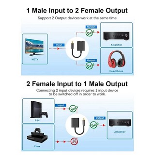 Bộ chia cáp quang Bộ chuyển đổi Toslink 2 trong 1 cho HDTV DVD Bộ khuếch đại thanh âm thanh TV kỹ thuật số
