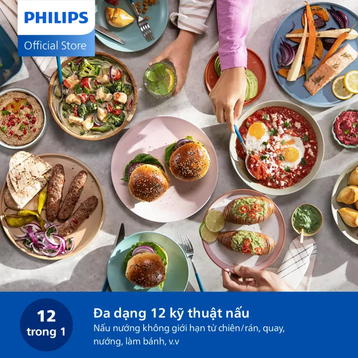 Nồi Chiên Không Dầu Thế Hệ Mới Philips NA120/00 - NA130/00 - NA150/00 - NA230/00 Công Nghệ RapidAir