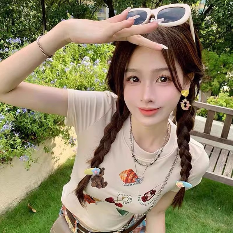 Bông Tai Hoa Nhiều Màu, Phù Hợp Mùa Xuân Và Mùa Hè, Kiểu Thời Trang Hàn Quốc