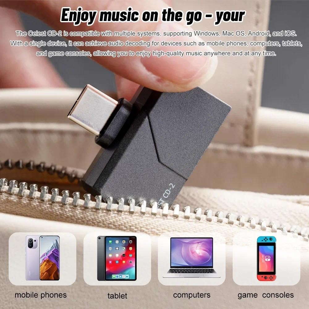 Kinera Celest CD-2 CD2 USB DAC AMP Adapter Di Động Type-C Sang 3.5mm + 4.4mm Bộ Giải Mã Tai Nghe Khuếch Đại CX31993