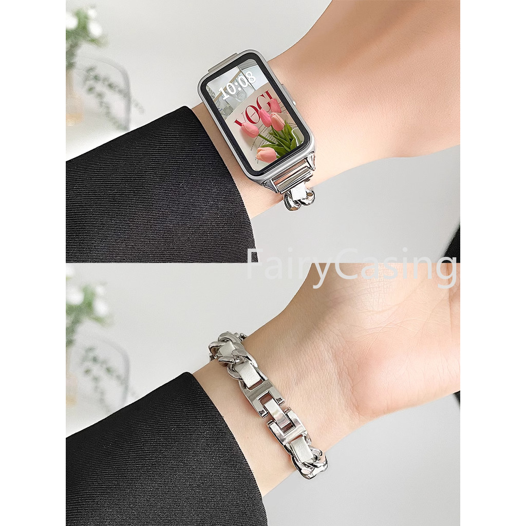 Dây thép không gỉ thời trang cho Huawei Band 11/10/9/8/7/6 và Honor Band 9/6/7