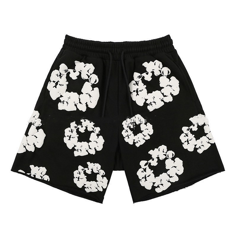 BS1 Phong Cách Mỹ retro Bọt In Hình Rời hip-hop Cá Tính Phong Cách Đường Phố SWEAT Quần Short SB1