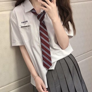 Dây nơ cổ sọc đỏ phong cách đại học, phụ kiện thời trang cho học sinh