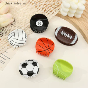 THI Bóng Rổ Mới Bóng Bầu Dục Vuốt Tóc Cho Nữ Bé Gái Sáng Tạo Cua Thể Thao Hợp Thời Trang Vuốt Kẹp Phụ Kiện Tóc VN