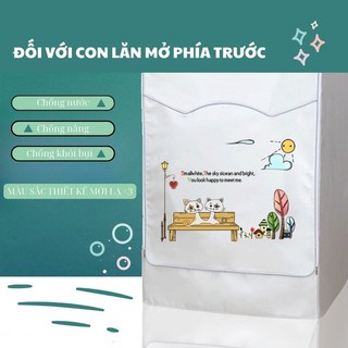 Vỏ Bọc bảo vệ máy giặt Bunnies cửa ngang cửa trên vải bạt cao cấp họa tiết Toroto Size L XL