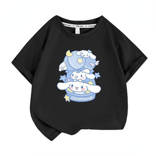 2024 Thời Trang Cinnamoroll Áo Thun Nữ Tay Ngắn Trong Mùa Hè Hoạt Hình Rời Áo Trẻ Em Hoạt Hình Quần Áo Triều
