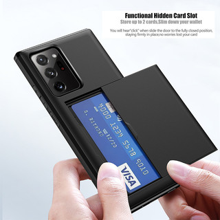 Dành Cho Samsung Galaxy Note 20 Ultra / Note 10 Plus Ốp Lưng Ví Đựng Thẻ ID Khe Cắm Cửa Trượt Túi Ẩn Chống Trầy Xước Vỏ Cứng Bảo Vệ Hai Lớp TPU Ốp Lưng