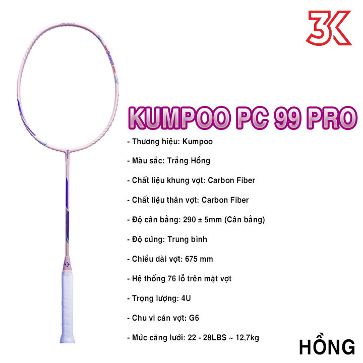 Vợt Cầu Lông Kumpoo PC 99 Pro 1 khung vợt 1 túi [Chính hãng][bảo hành ...