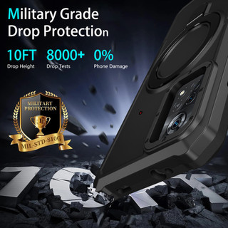 Dành cho Xiaomi POCO X4 Pro 5G / X3 NFC / M3 Ốp điện thoại có giá đỡ vòng PC cứng Mặt sau TPU mềm Edge Bảo vệ chống rơi cấp quân sự Vỏ mỏng chống sốc