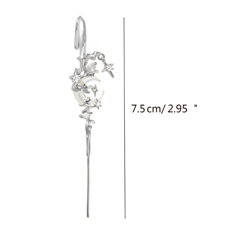 Vic Star Moon Bông Tai Kim Cương Auricles Loại Kẹp Tai Bông Tai Sáng Tạo Cho Nữ