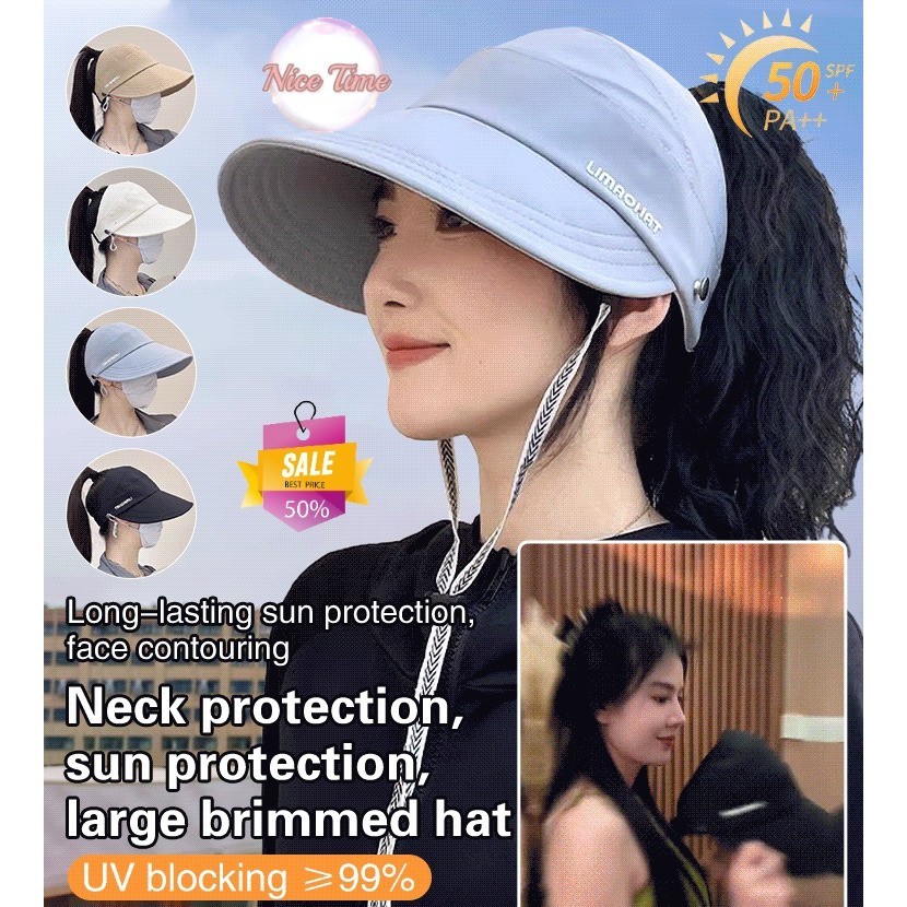 Nâng cấp bảo vệ cổ, chống nắng, vành lớn, mũ rỗng