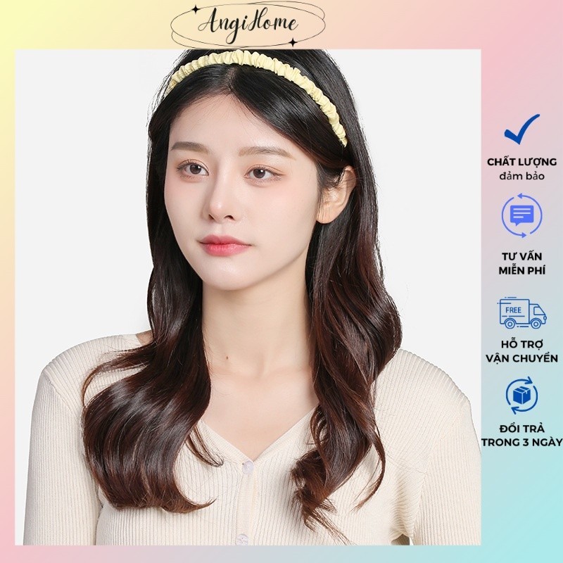 Băng đô cài tóc dễ thương bờm cute phụ kiện cho cô dâu lụa nhún satin  mặc áo dài nữ đẹp Hàn Quốc hottrend 2024 ANGIHOME