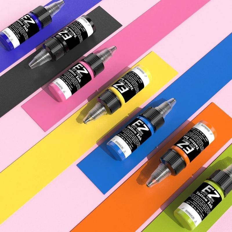Mực xăm chuyên nghiệp lâu trôi EZ 15ml gói 25 màu phụ kiện dụng cụ xăm hình phù hợp với làn da thật với sự tự tin
