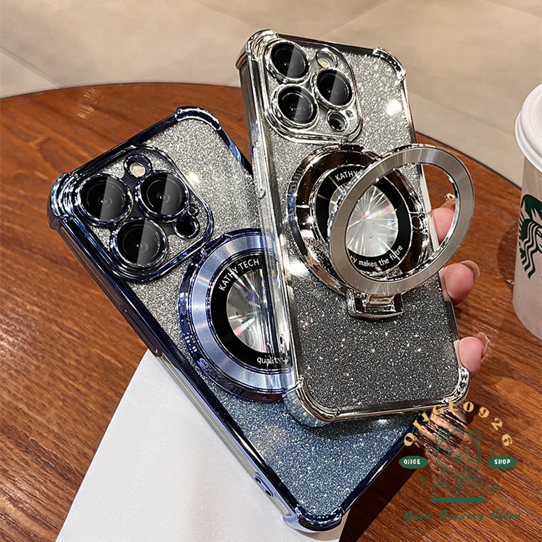 Ốp điện thoại giá đỡ từ tính bốn góc chống rơi cho iphone15 Pro max 14 13 12 11 xr xs max cho vỏ iPhone Vỏ mềm silicon TPU Bảo hiểm toàn diện có vỏ camera chống sốc