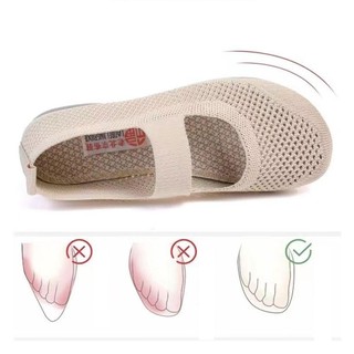 Giày đế bệt nữ WOOLYNOOK, Giày đơn mũi vuông lưới thoáng khí, Đế mềm thời trang rỗng có thể gập lại Giày thường ngày cho mẹ dành cho nữ