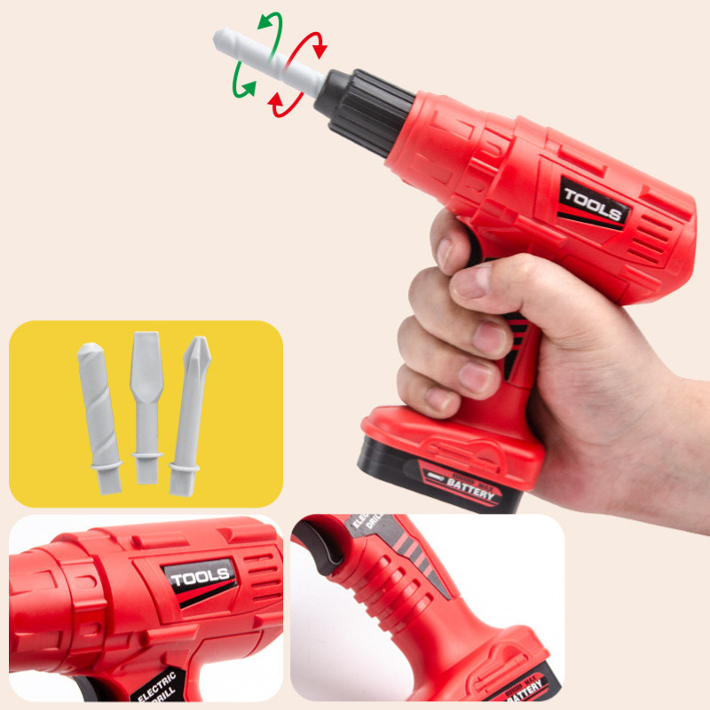 Trẻ Em Hộp Đựng Bộ Đầy Đủ Của Bé Mô Phỏng Dụng Cụ Dụng Cụ Sửa Chữa Máy Khoan Điện Tua Vít Dụng Cụ Đồ Chơi Giáo Dục